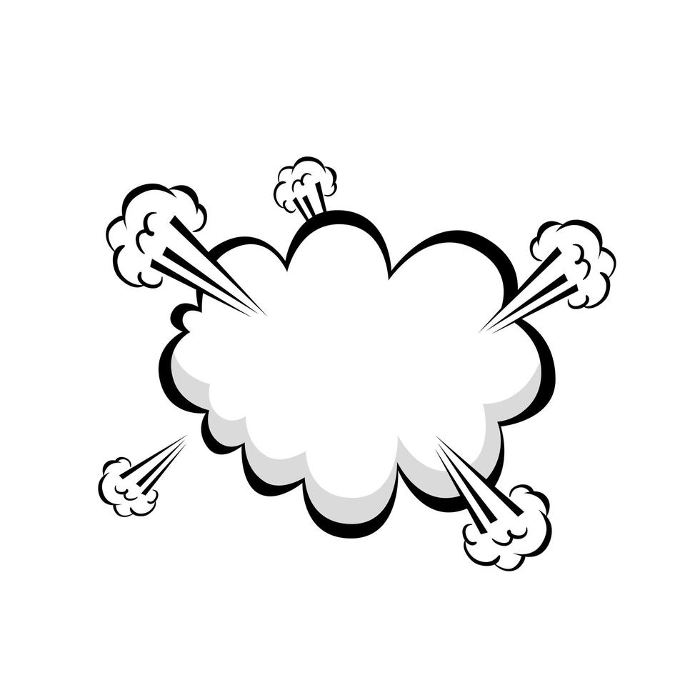 cloud explosion pop art style icon vector