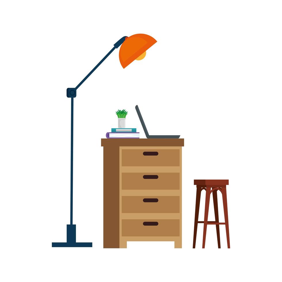 house place with drawer scene vector