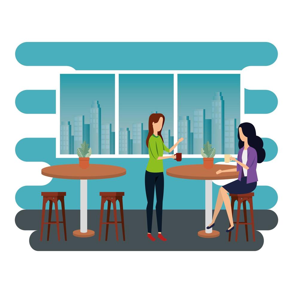 elegant businesswomen workers in the office vector