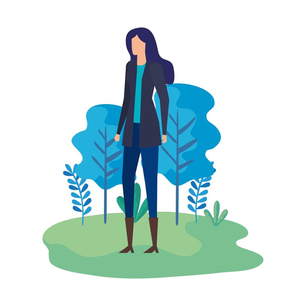 elegant businesswoman worker in the field vector