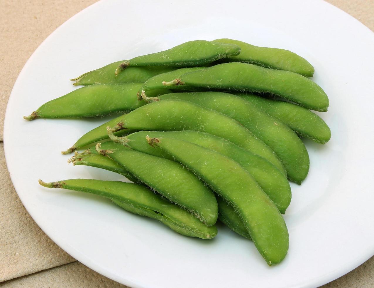 Edamame on plate photo