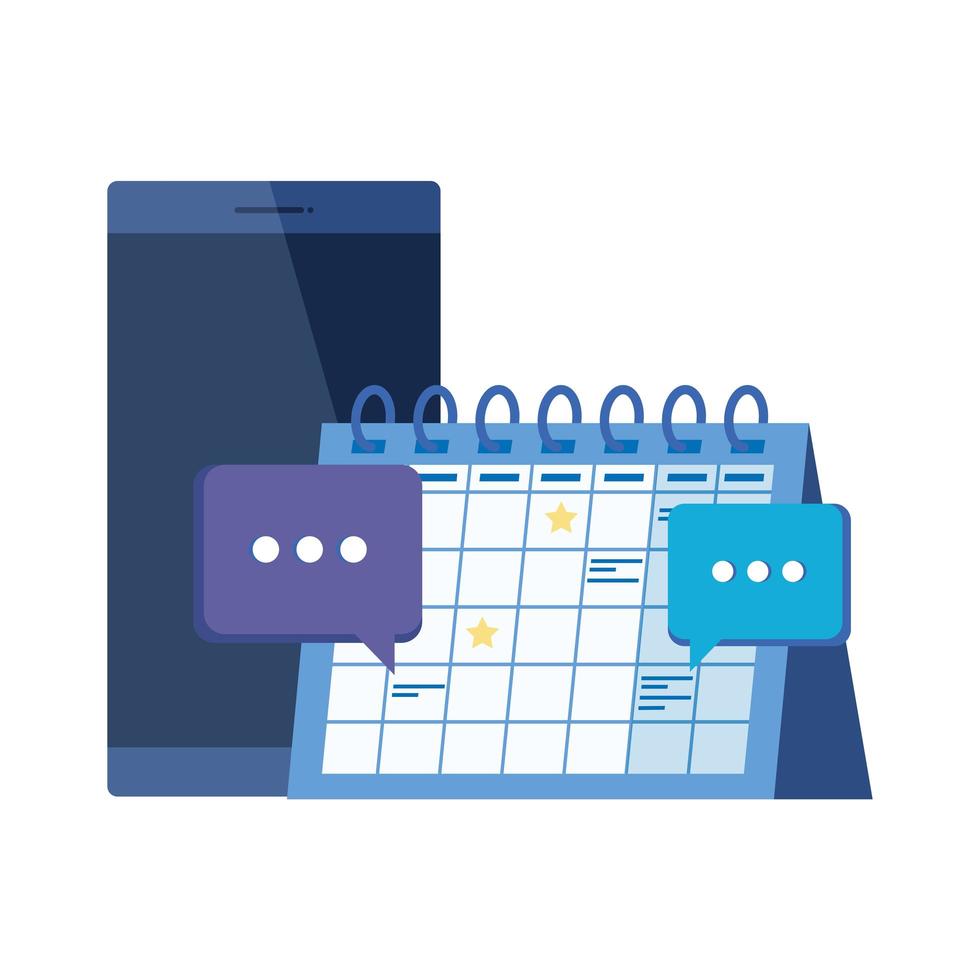 dispositivo de teléfono inteligente con recordatorio de calendario vector