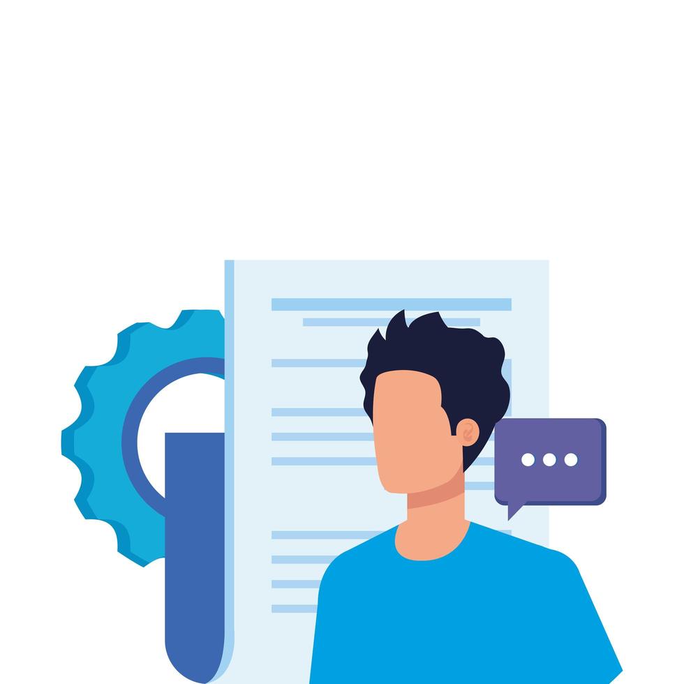 young man with documents character vector