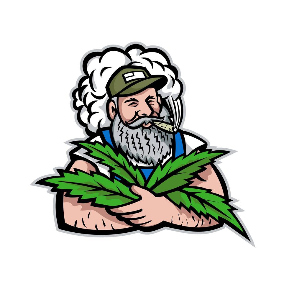 American Hemp Farmer Mascot vector