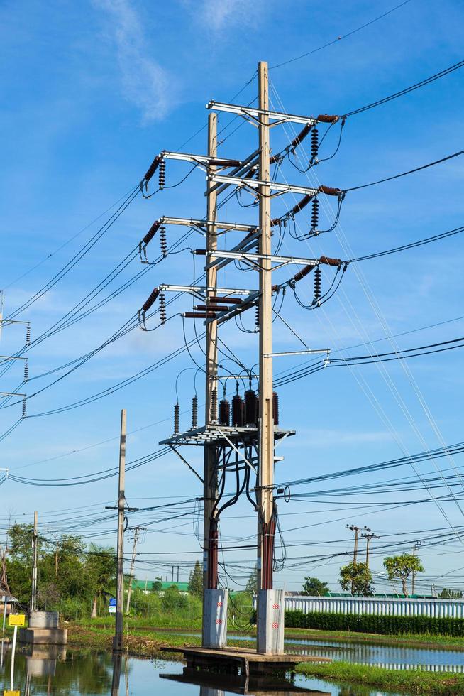 High voltage tower in Thailand photo