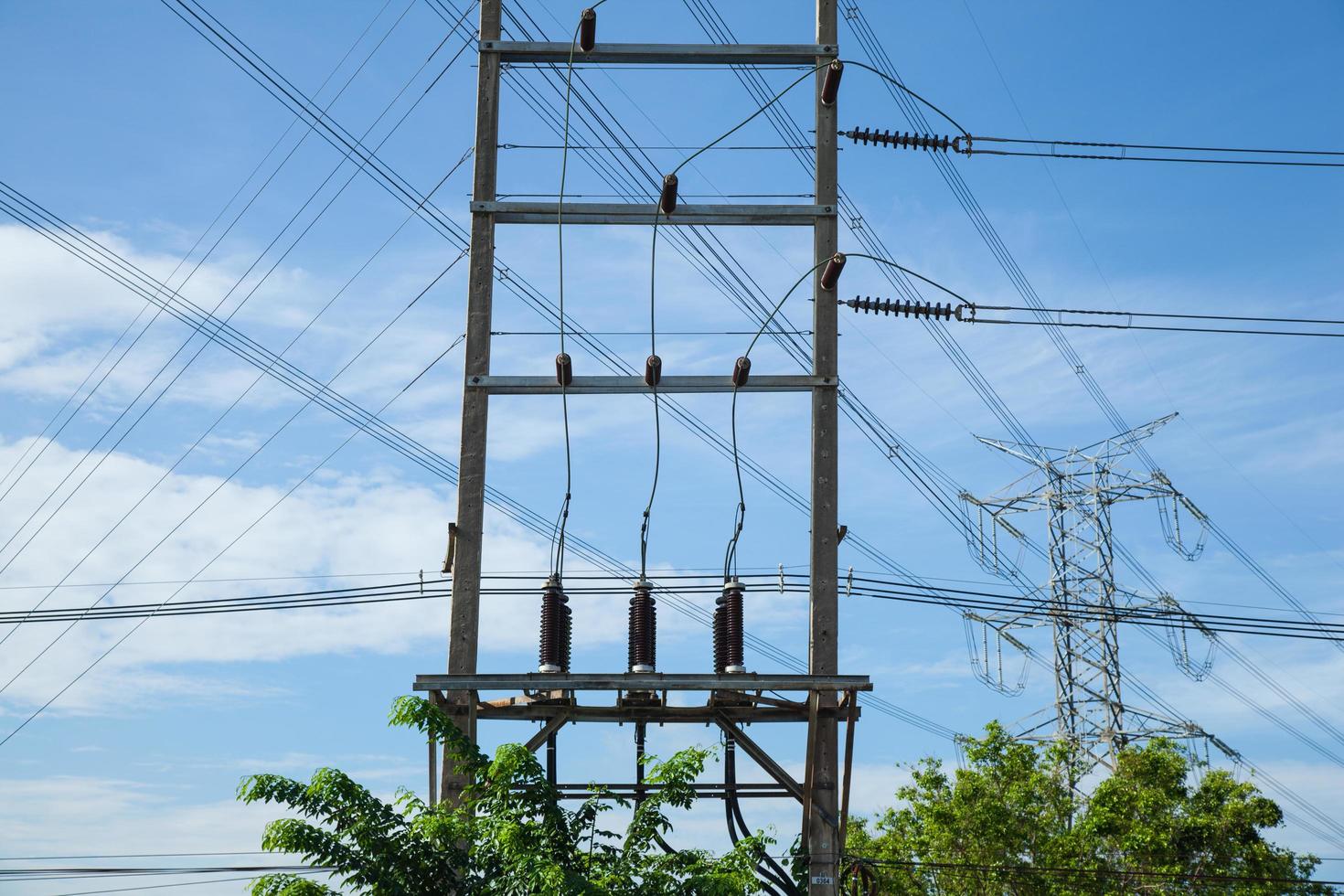 High voltage tower in Thailand photo