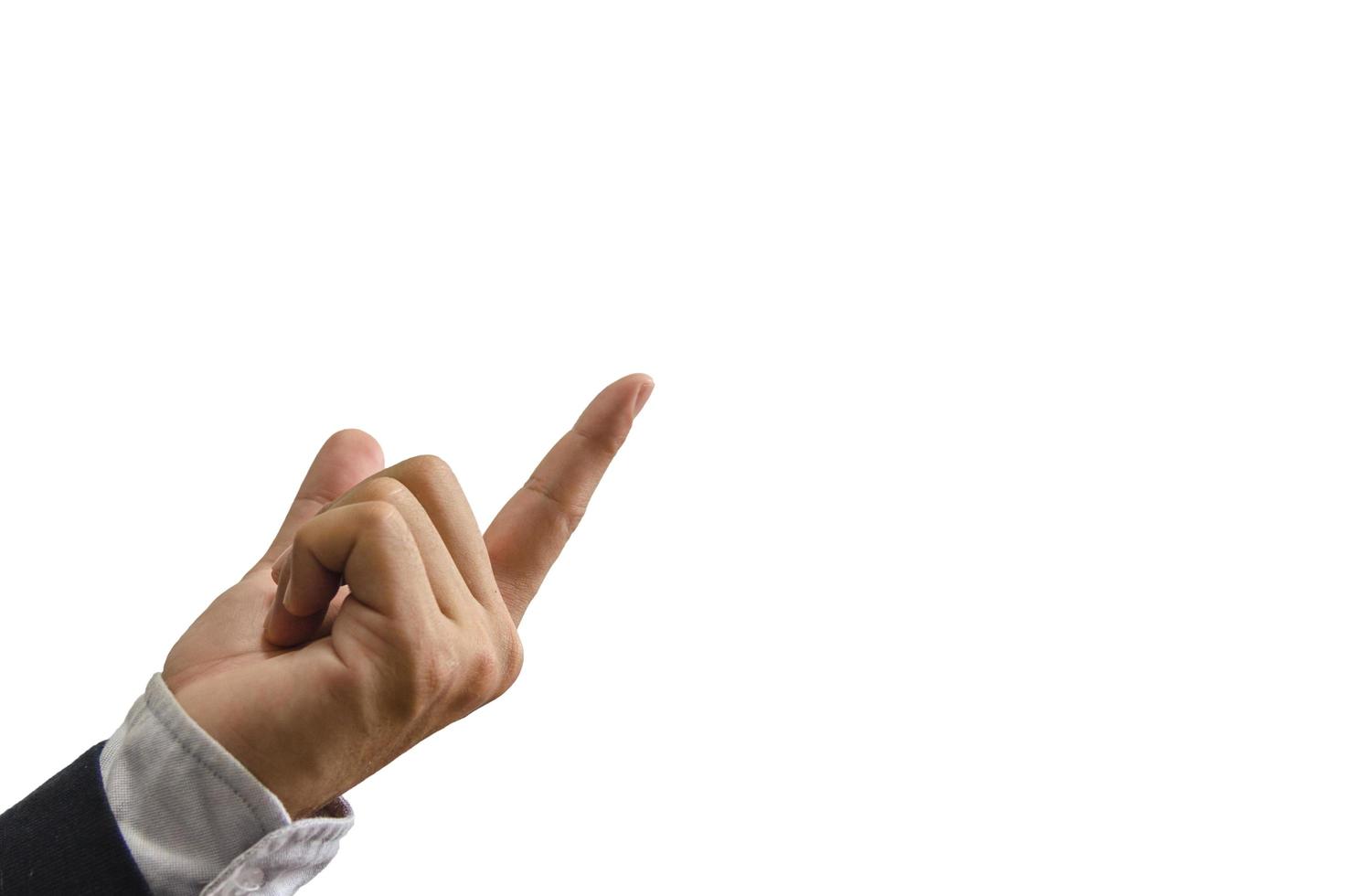 Businessman hand on a white background photo