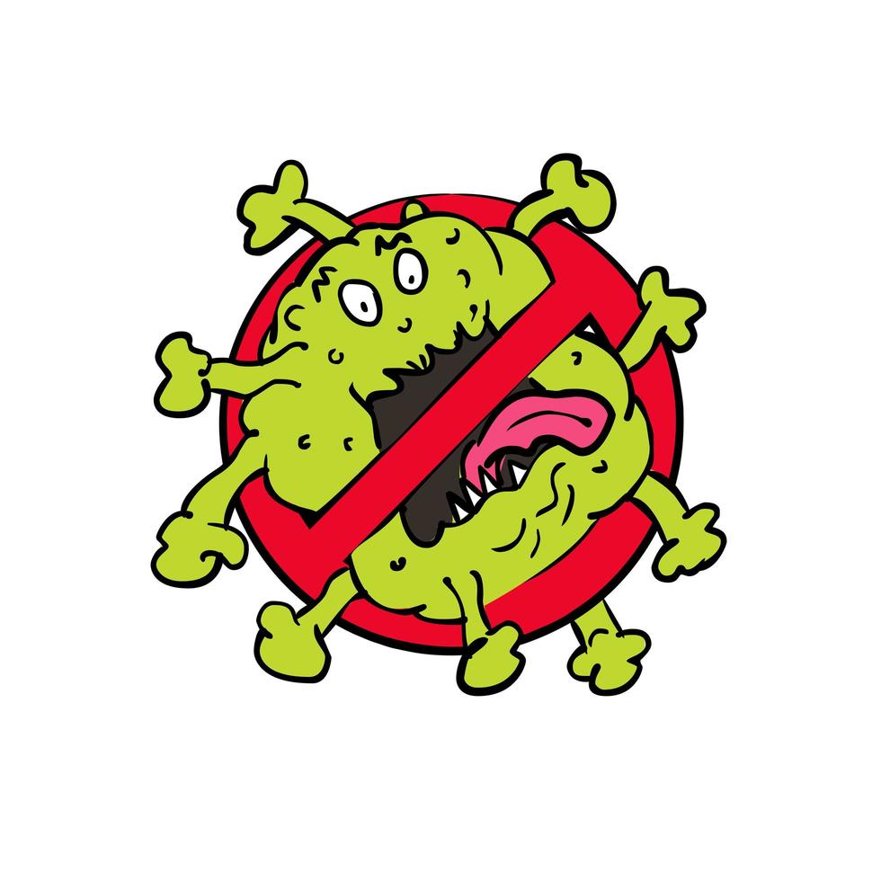 Stop Coronavirus Cartoon Sign vector