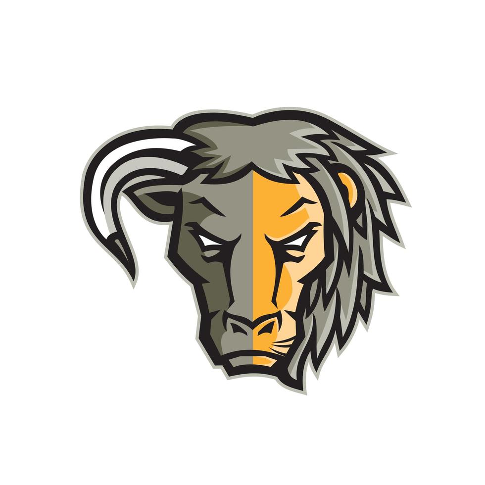 Half Bull Half Lion Head Mascot vector