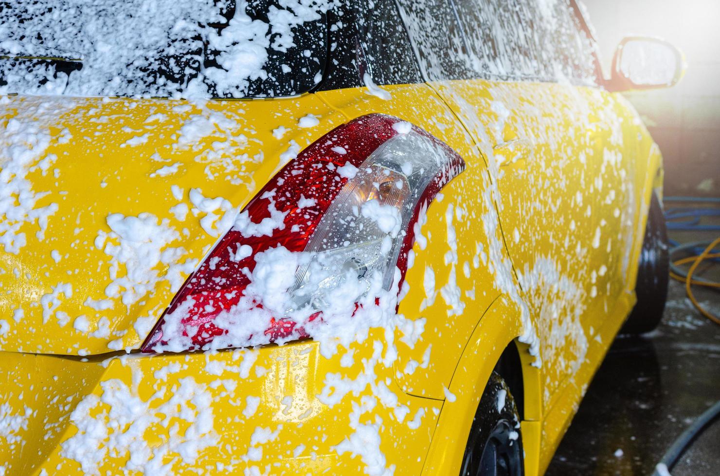 Foam car wash 1917486 Stock Photo at Vecteezy