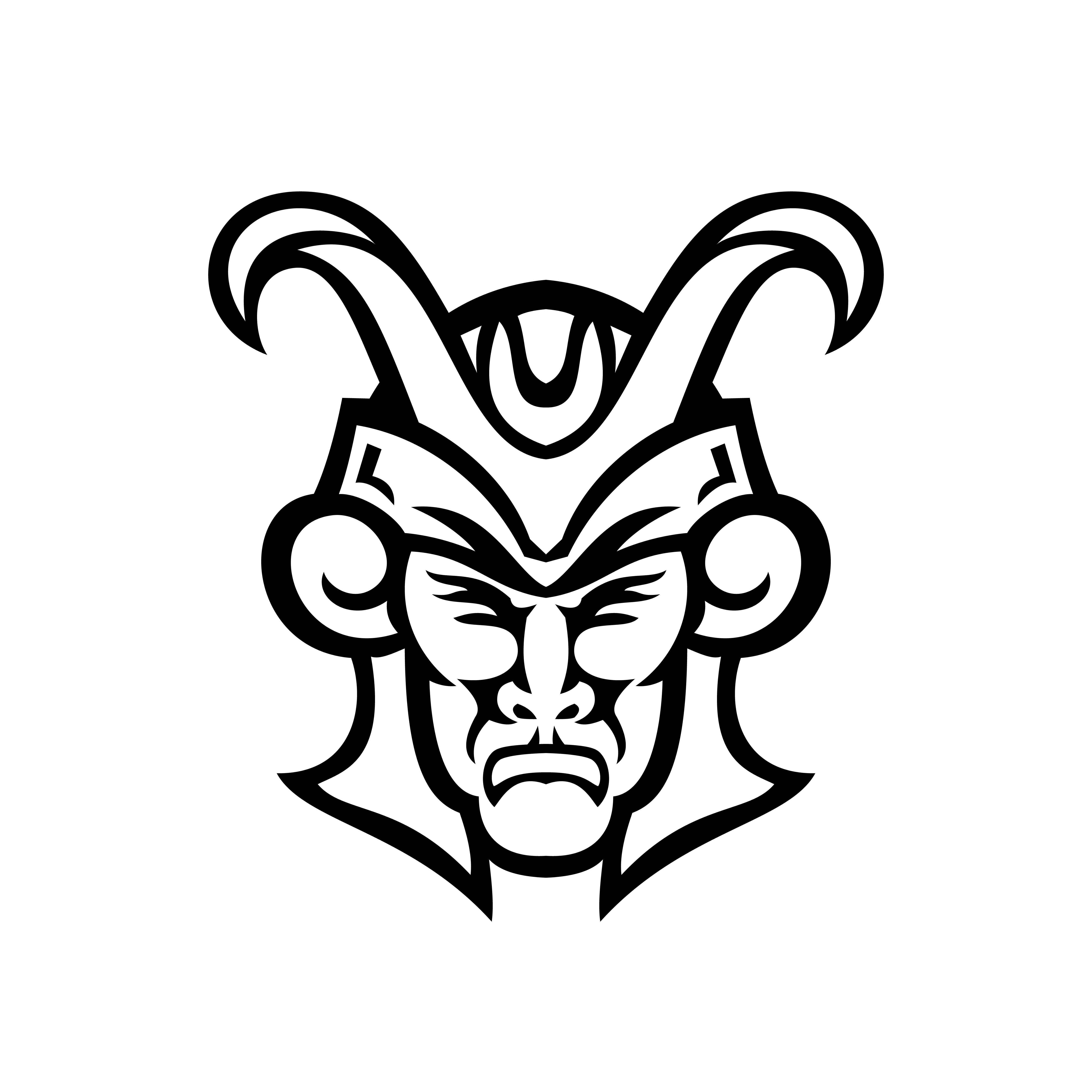 Head Of Loki Norse God Front View Mascot Black And White 1917566 Vector Art At Vecteezy