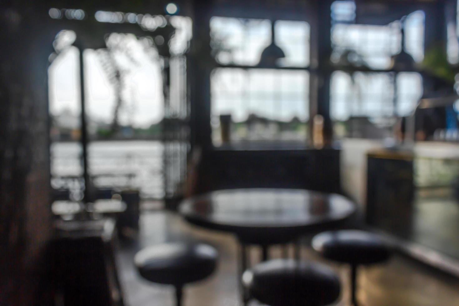 Escena borrosa de cafetería o restaurante para el fondo foto