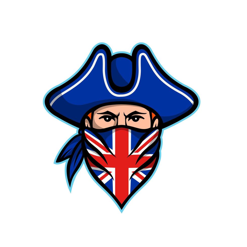 British Highwayman Wearing Bandana Mascot vector