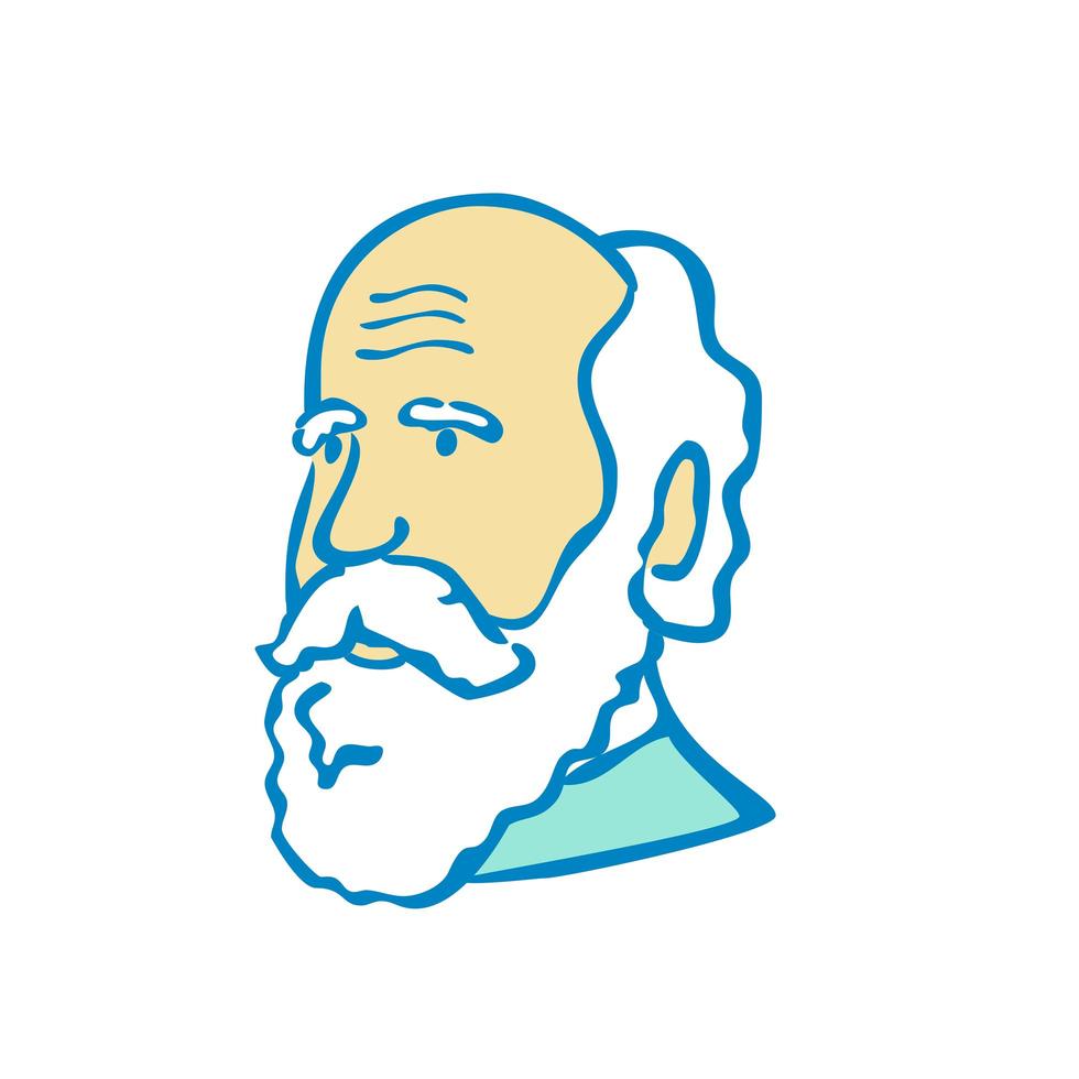 Nerdy Charles Darwin Doodle Mascot vector