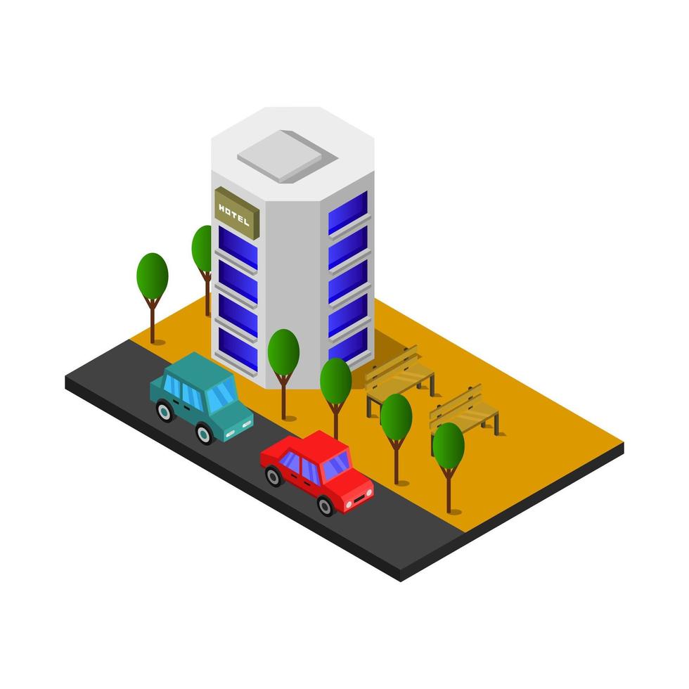 Isometric Skyscraper Illustrated On White Background vector