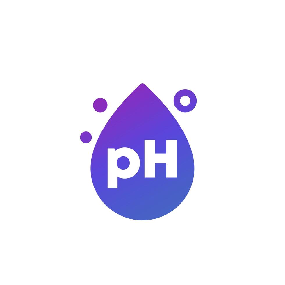 icono de ph con una gota, vector