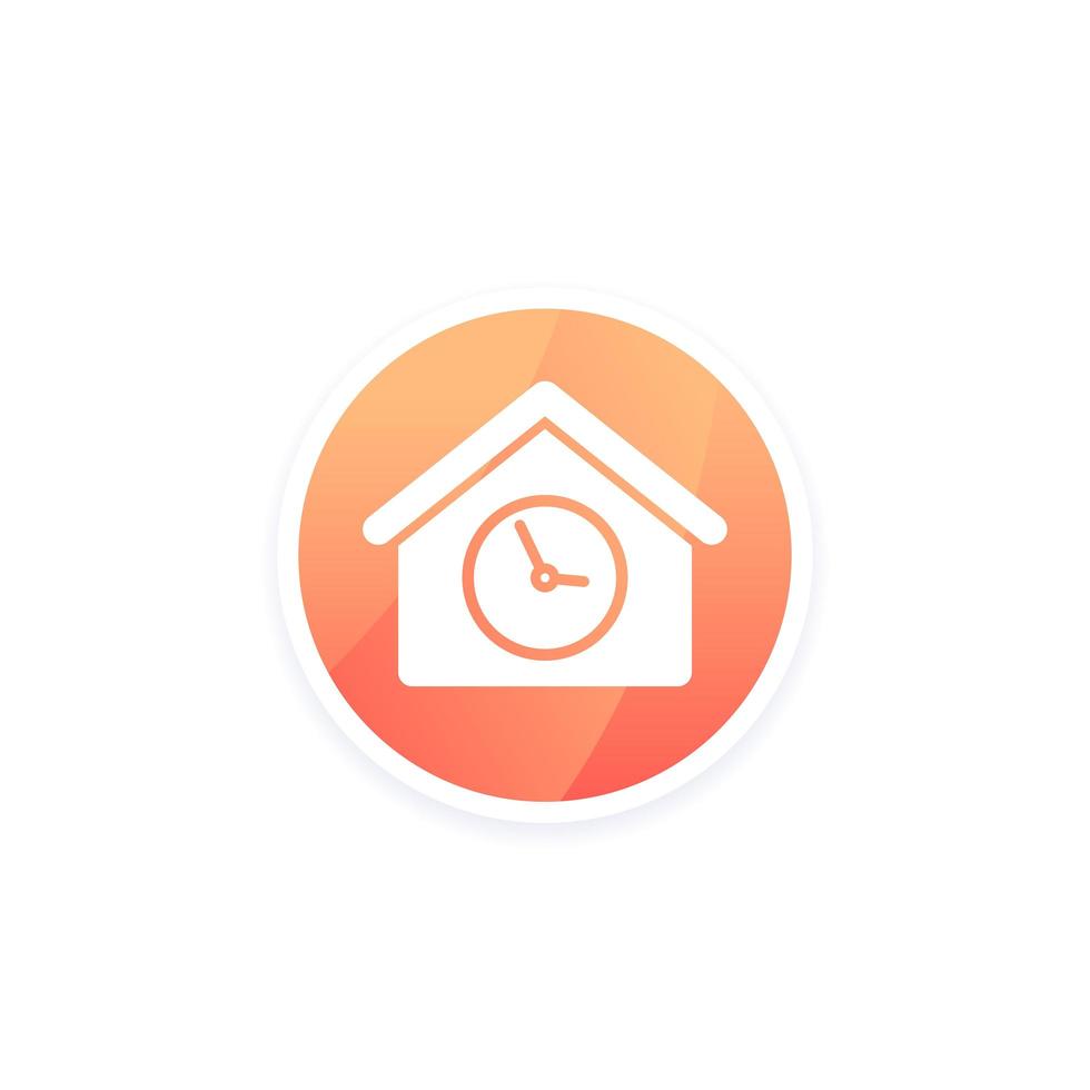 house and time vector icon