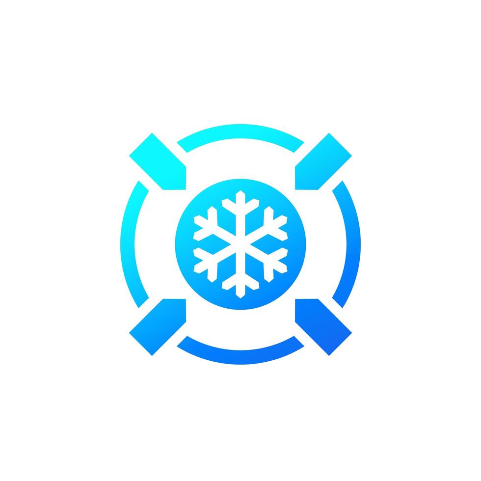 cooling, freezing icon on white vector