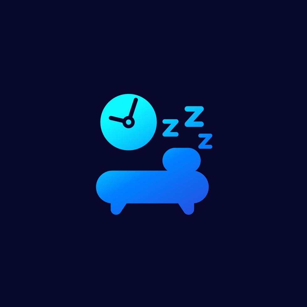 sleeping time icon on dark vector