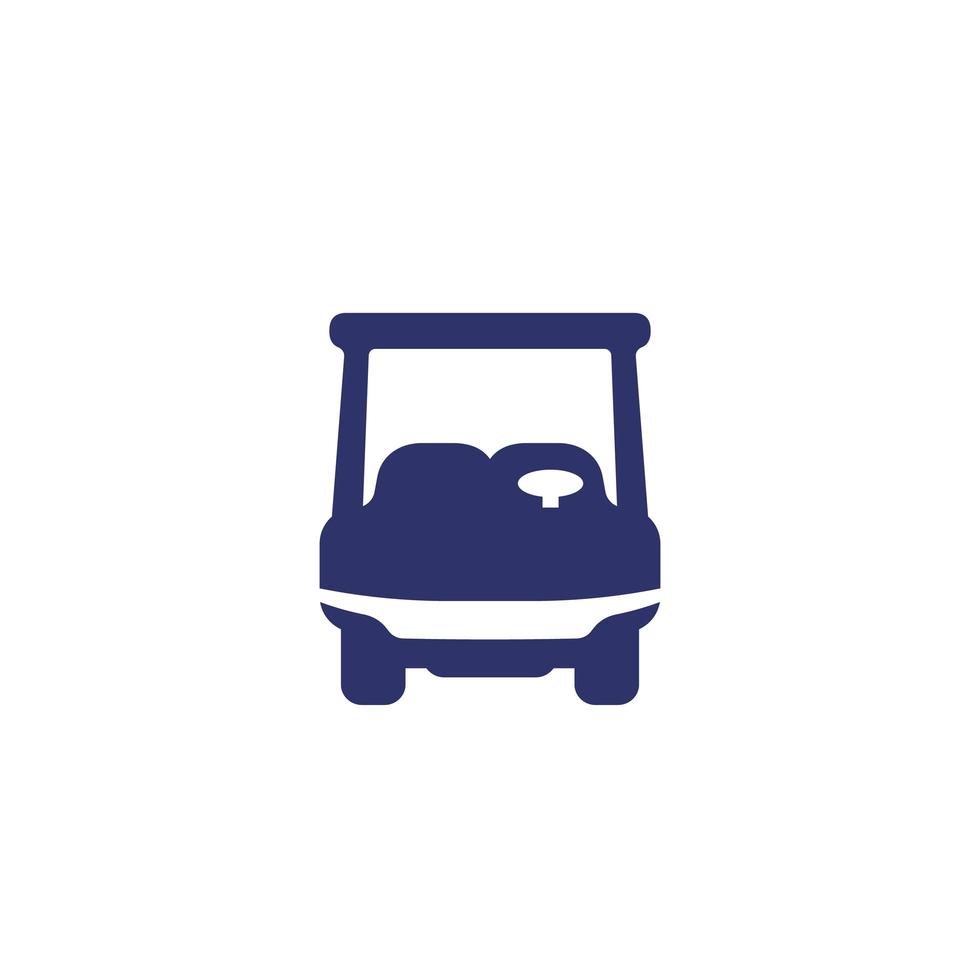 Golf cart, car icon on white vector