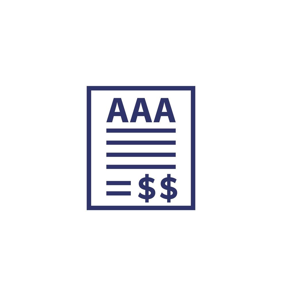 credit rating icon on white, finance vector