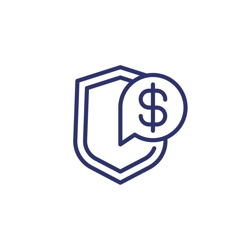insurance money line icon on white vector