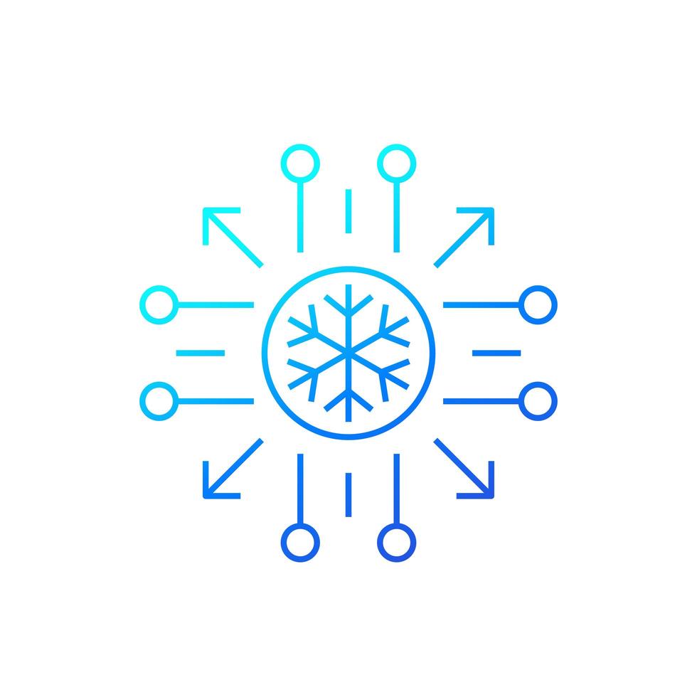 cooling, freezing icon, line vector