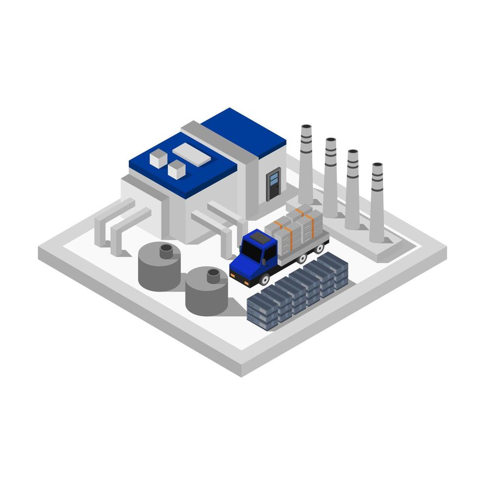 Isometric Industry Illustrated On White Background vector