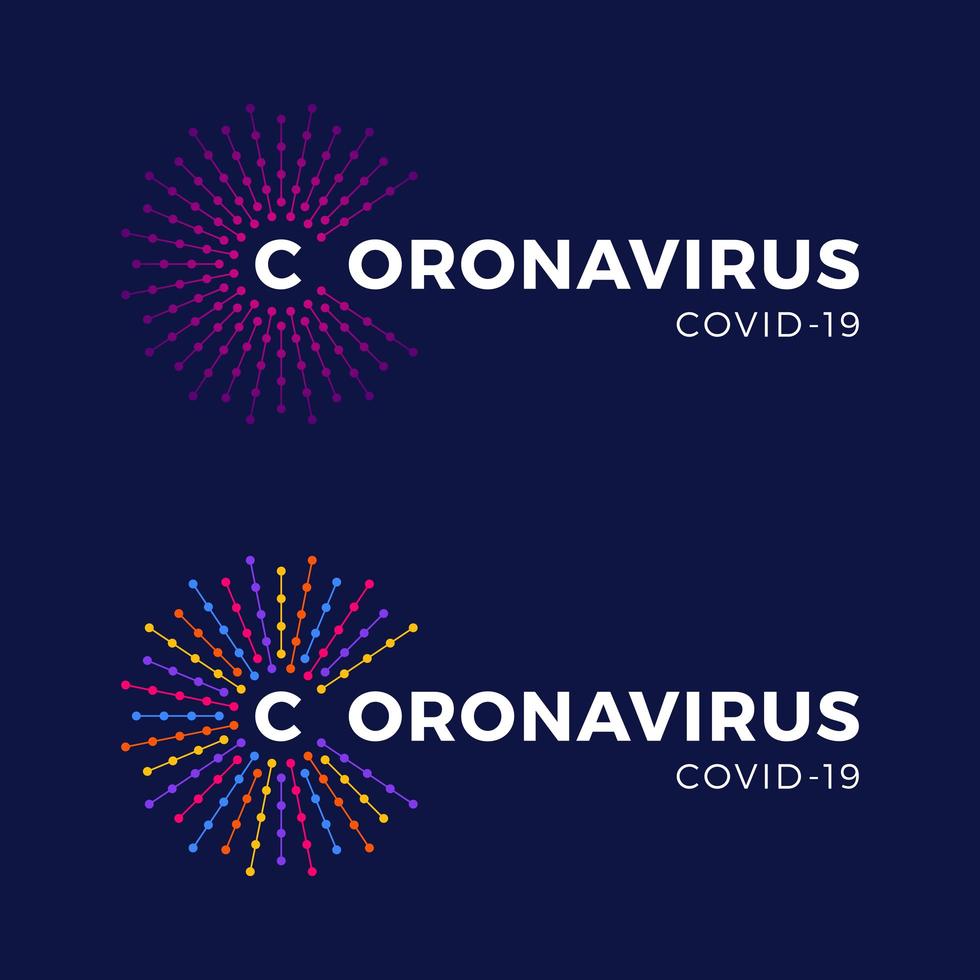 COVID-19 Coronavirus Inscription Typography Design Logo Concept. Vector illustration