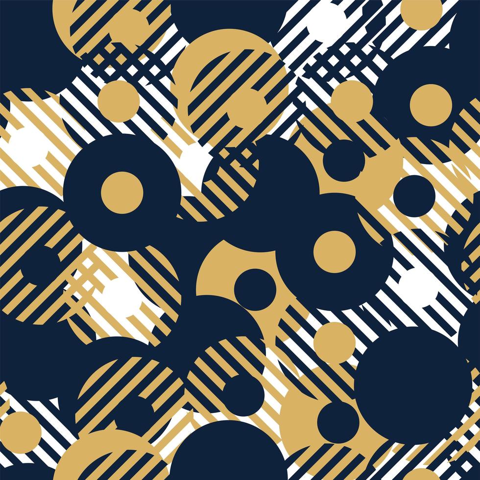 Abstract background seamless vector pattern made with circular geometric shapes or dots with line. Colorful, playful, trendy and modern vector art