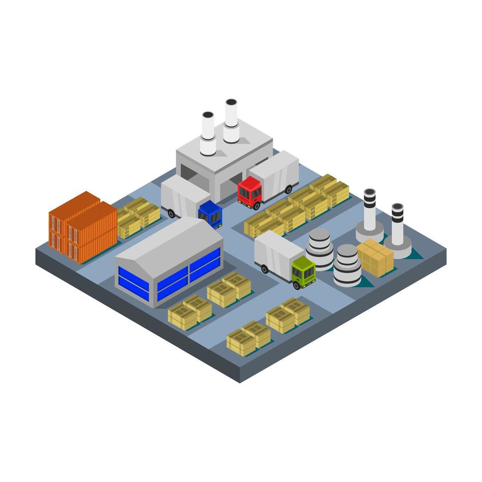 Isometric Industry Illustrated On White Background vector