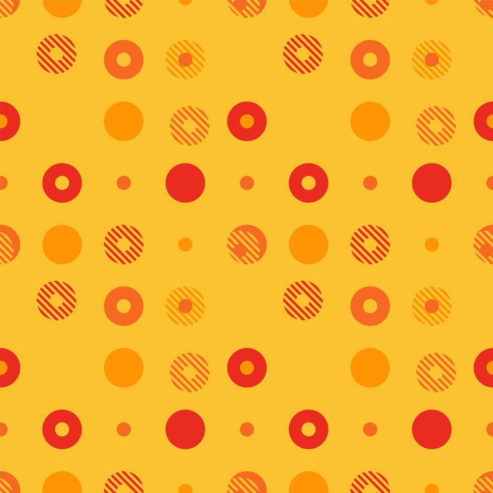 Abstract background seamless vector pattern made with circular geometric shapes or dots with line. Colorful, playful, trendy and modern vector art