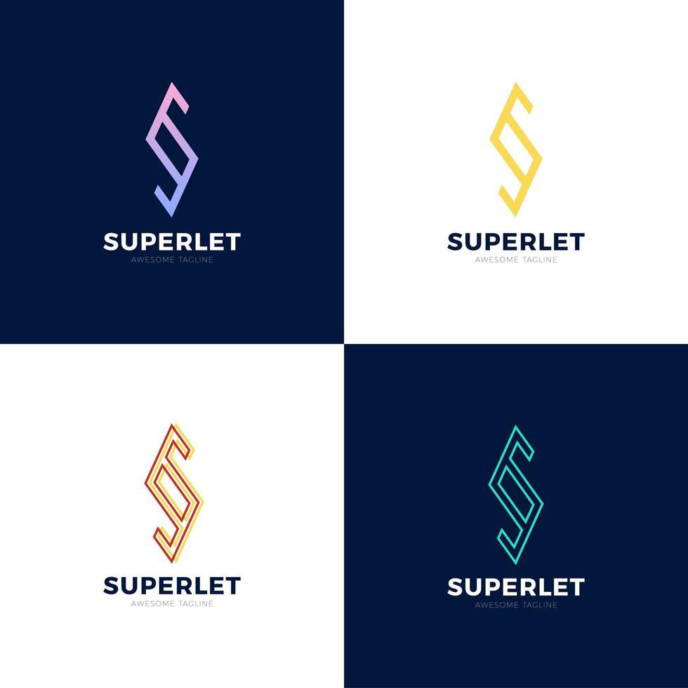 Abstract letter S logo design template. Line creative sign. Universal vector icon.