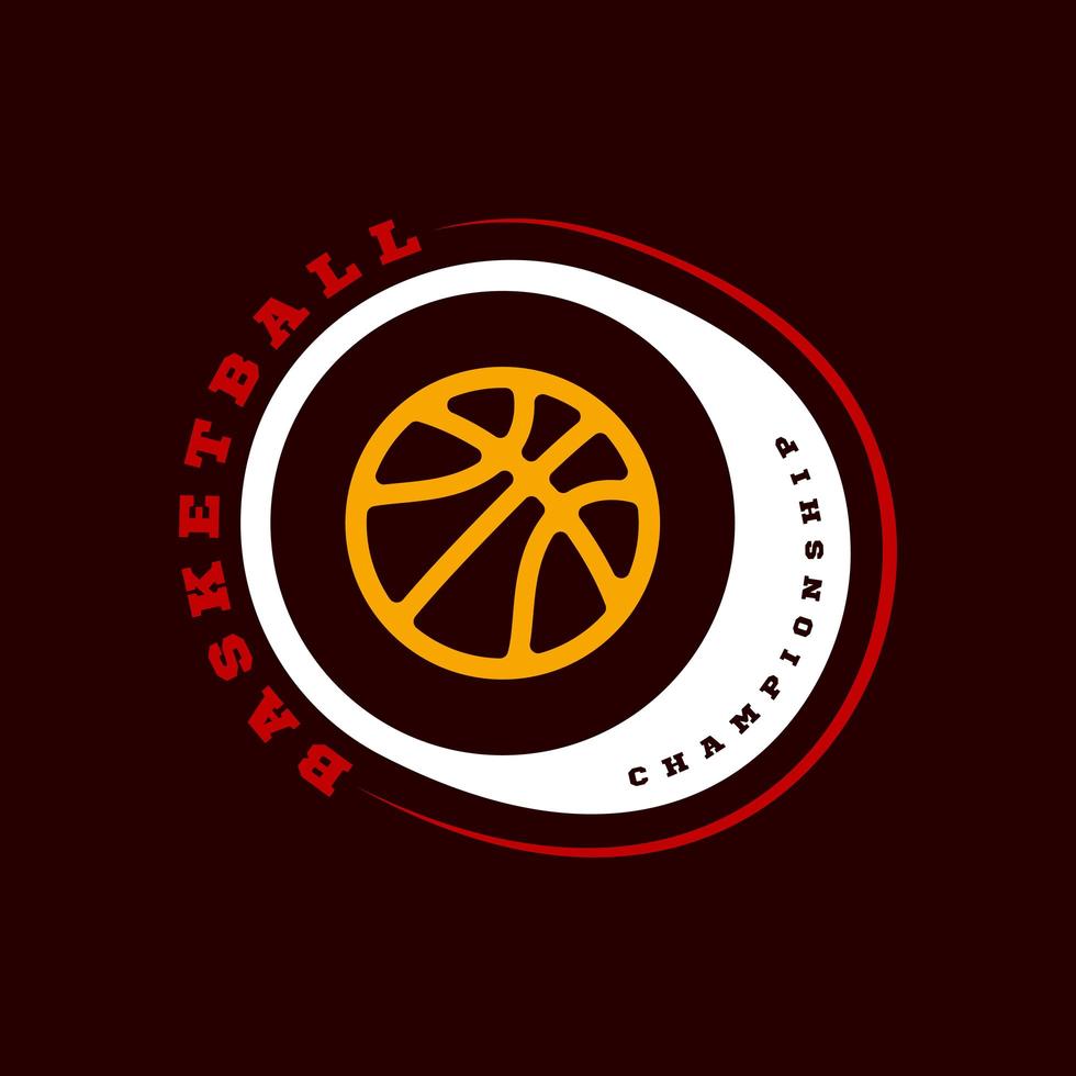 tipografía profesional moderna baloncesto deporte estilo retro vector emblema y plantilla de diseño de logotipo. saludos divertidos para la ropa, tarjeta, insignia, icono, postal, banner, etiqueta, pegatinas, impresión