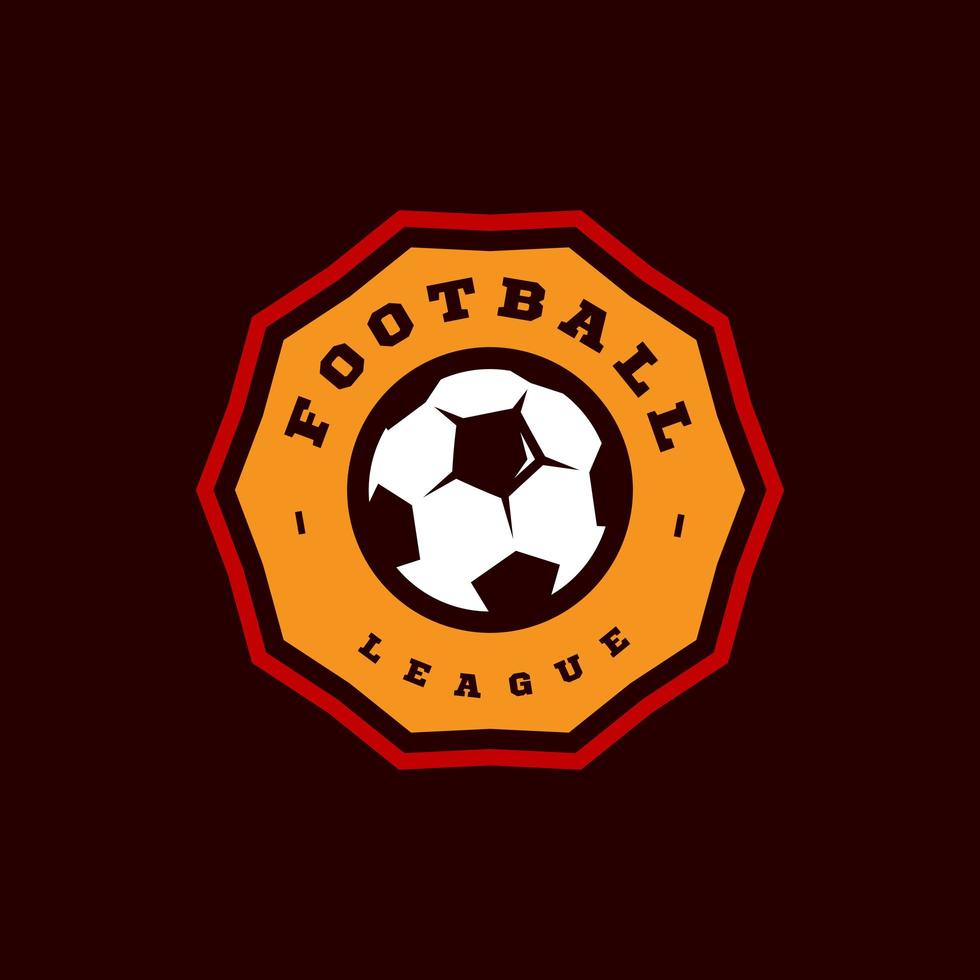 tipografía de deporte profesional moderno de fútbol o fútbol en estilo retro. emblema de diseño vectorial, insignia y diseño de logotipo de plantilla deportiva vector