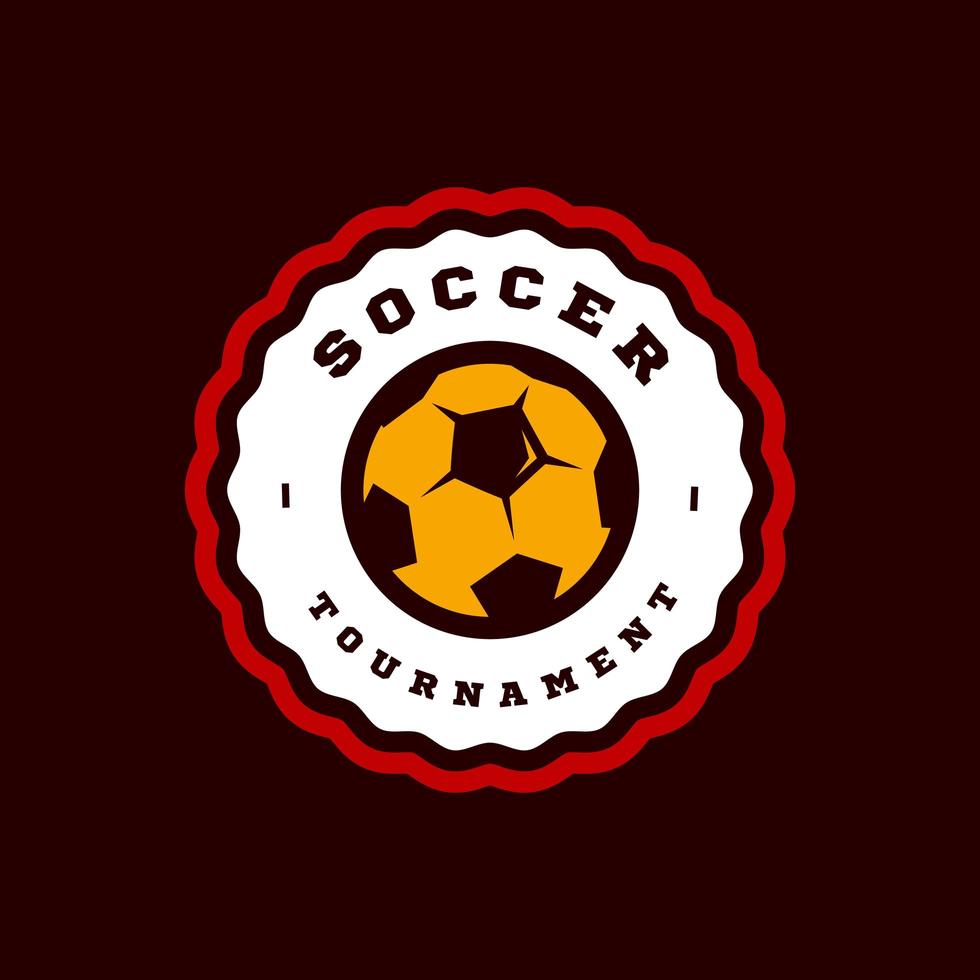 tipografía de deporte profesional moderno de fútbol o fútbol en estilo retro. emblema de diseño vectorial, insignia y diseño de logotipo de plantilla deportiva vector