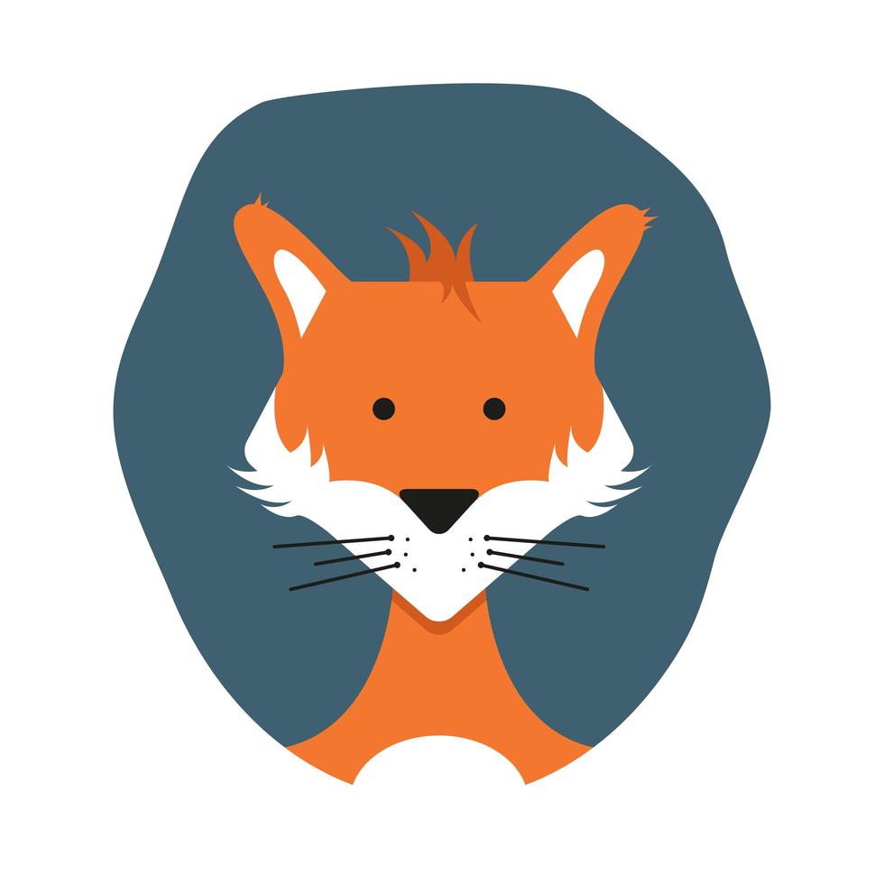 Cute adult foxes in cartoon style. Vector hand-drawn fox avatar illustration.
