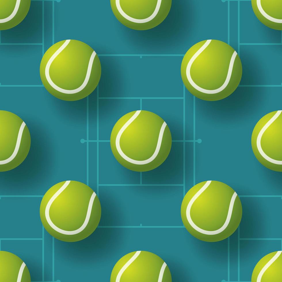 tennis ball seamless pettern vector illustration. realistic tennis ball seamless pattern design