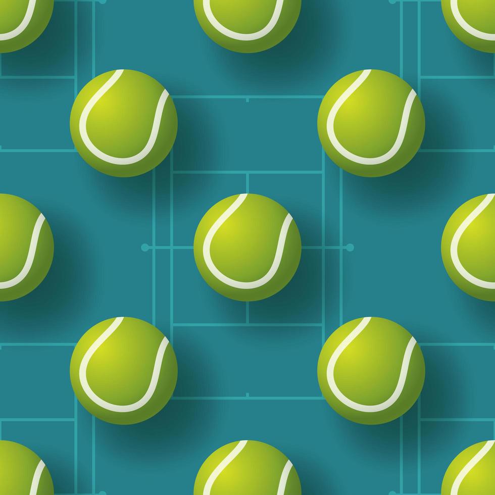 tennis ball seamless pettern vector illustration. realistic tennis ball seamless pattern design