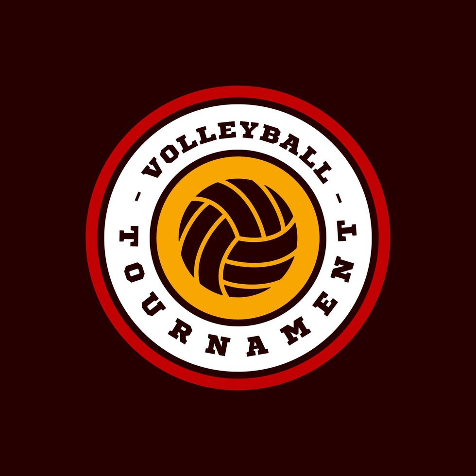 logo de vector de voleibol. tipografía profesional moderna deporte estilo retro vector emblema y plantilla de diseño de logotipo. logo colorido de voleibol