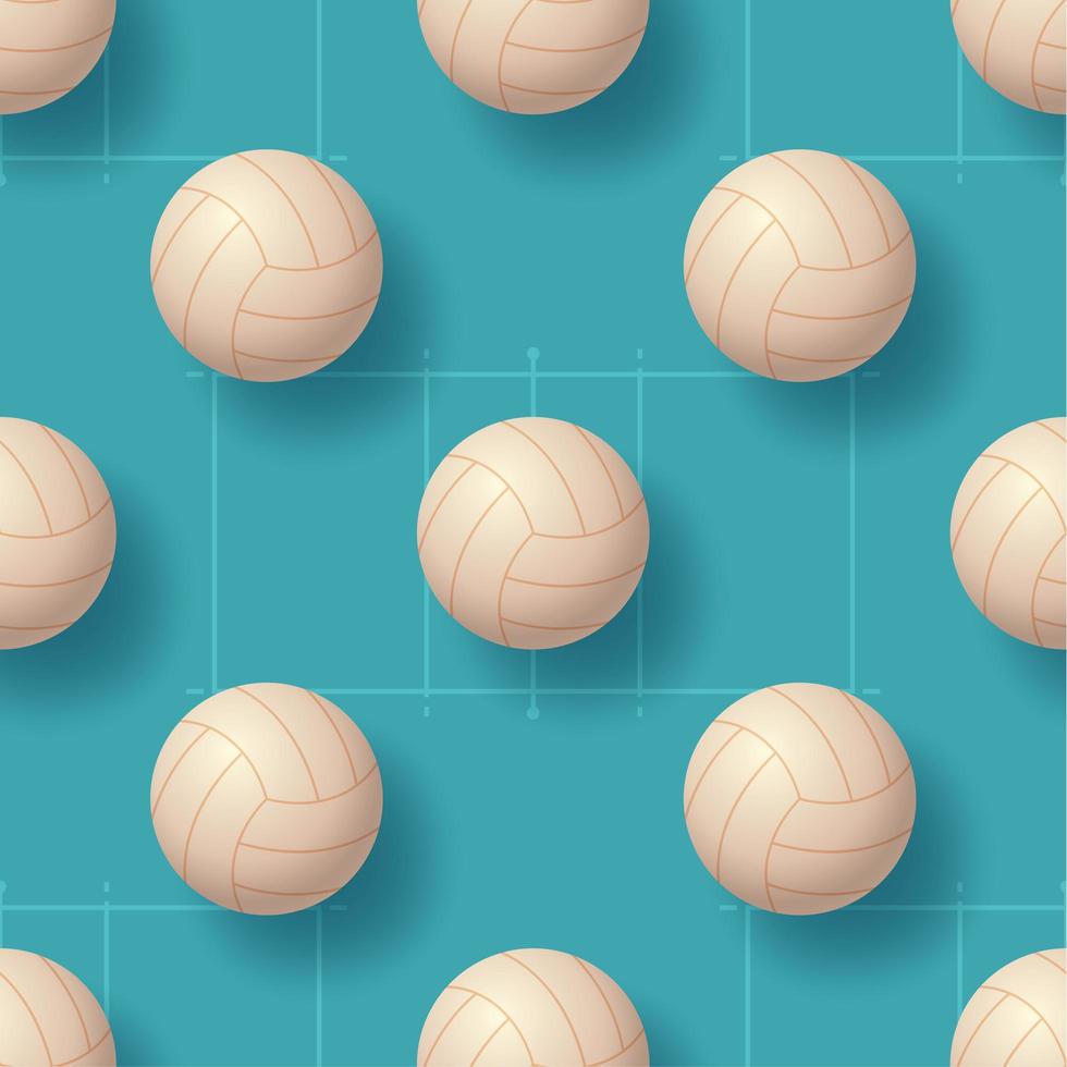 Volleyball ball seamless pettern vector illustration. realistic volleyball ball seamless pattern design