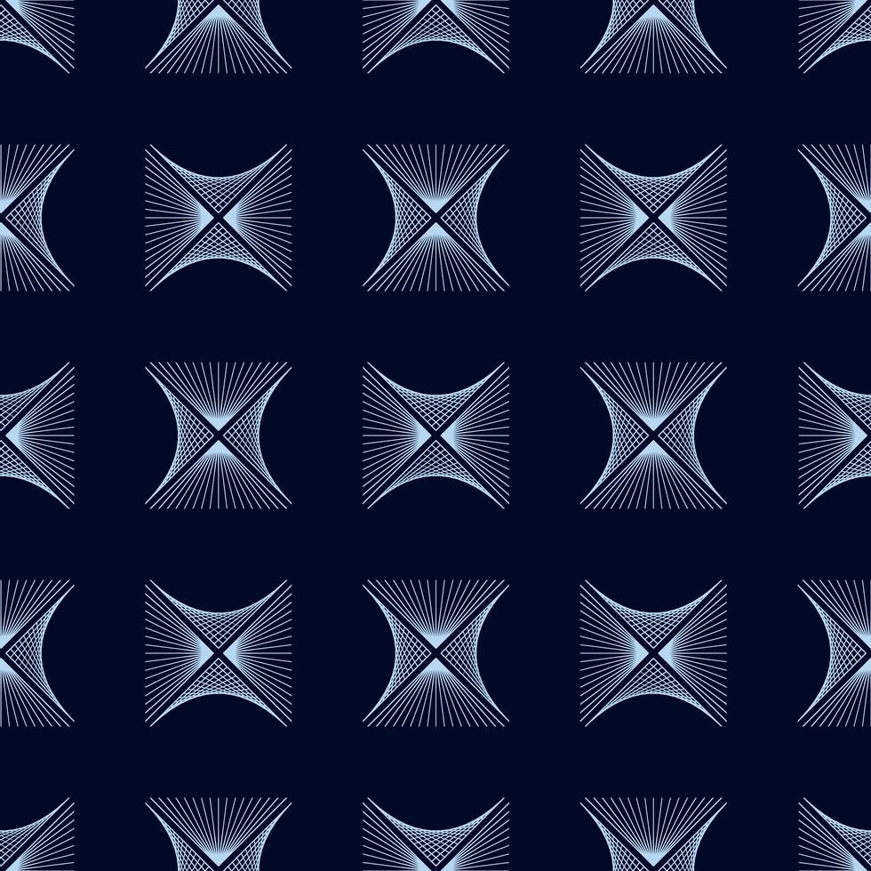 Abstract blue rhombus wave lines background texture in geometric ornamental style. Seamless design vector