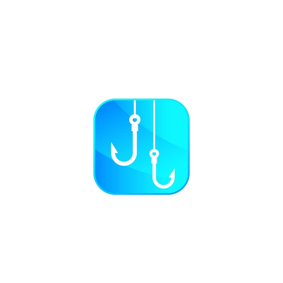 Fishing hooks, vector icon for app