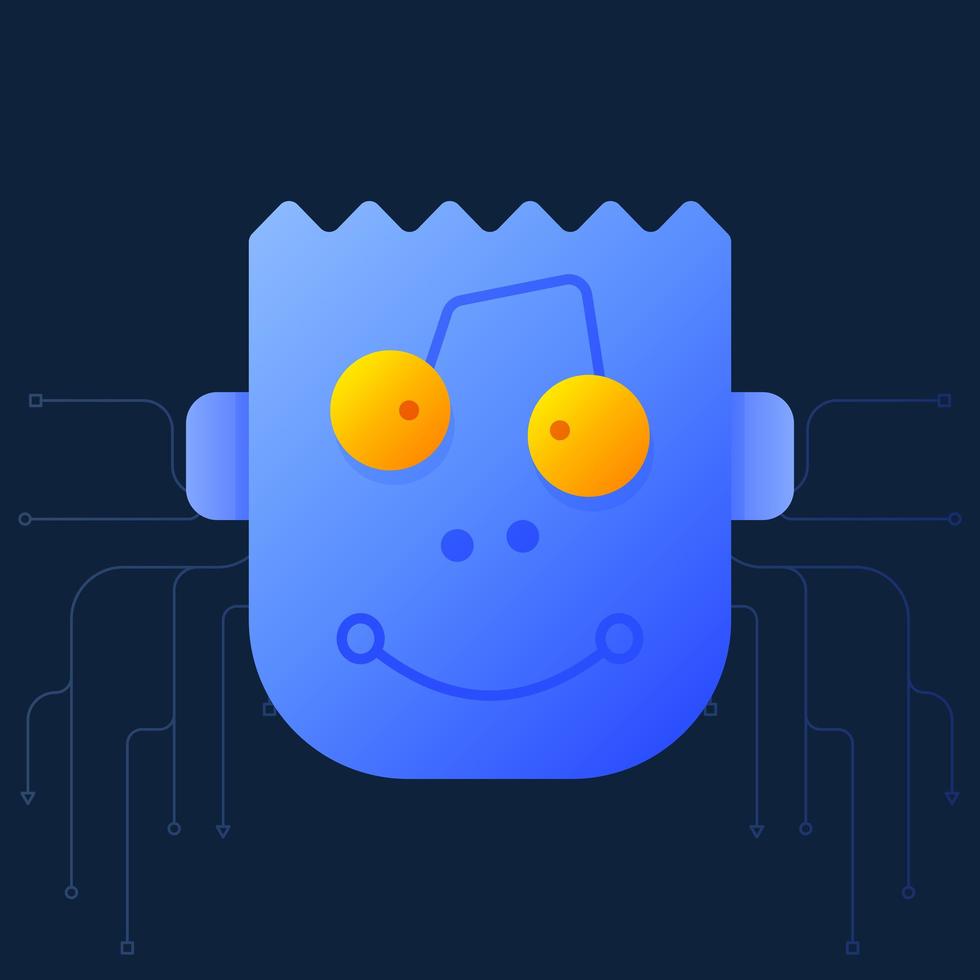 Cute cartoon of a robot head. A creative cute cartoon robot head vector