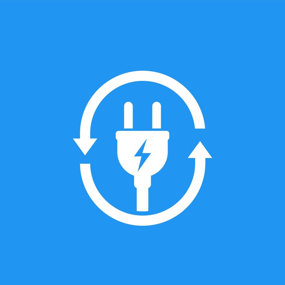 electric plug icon with arrows vector