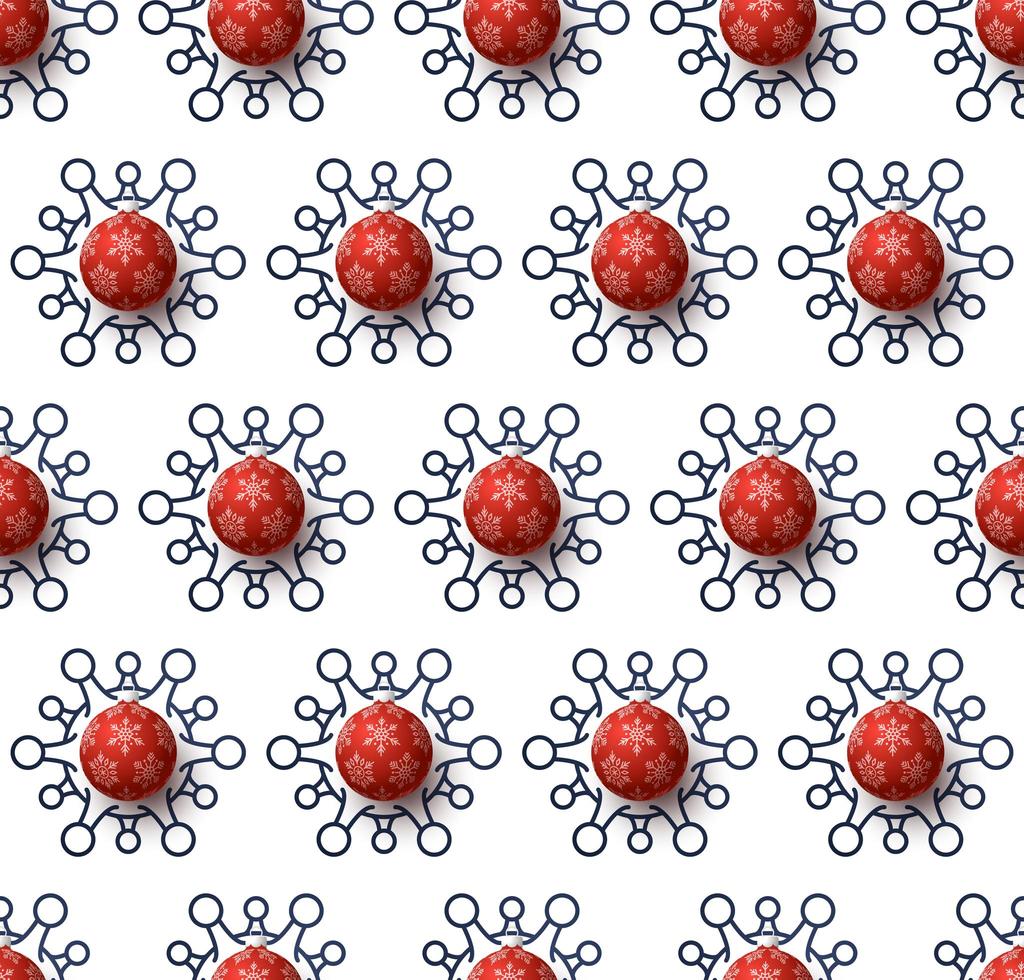Christmas covid Seamless pattern vector illustration. Virus protection and Merry Christmas concept. Vector of New Year 2021 and Coronavirus Covid-19 during pandemic