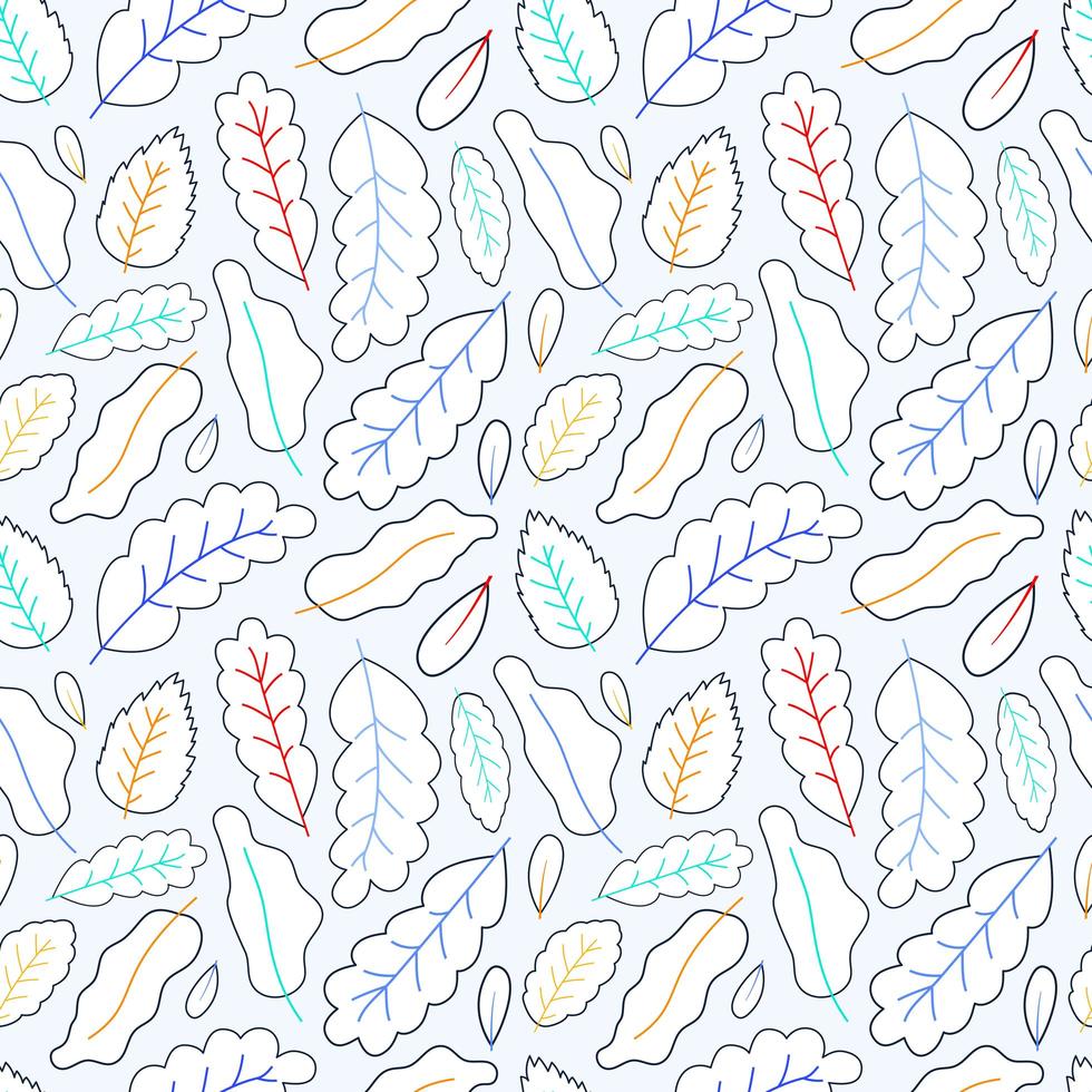 Line Art Leaves Seamless Pattern Background stock vector illustration