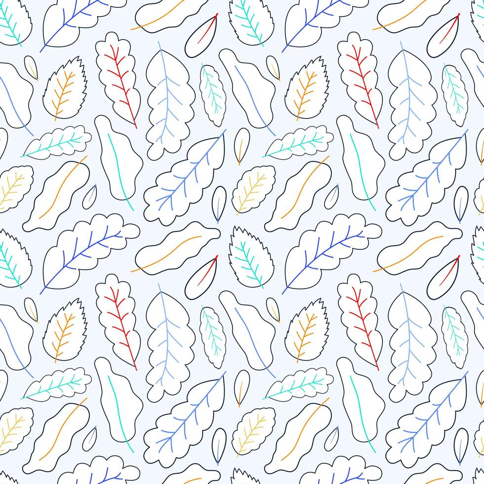 Line Art Leaves Seamless Pattern Background stock vector illustration
