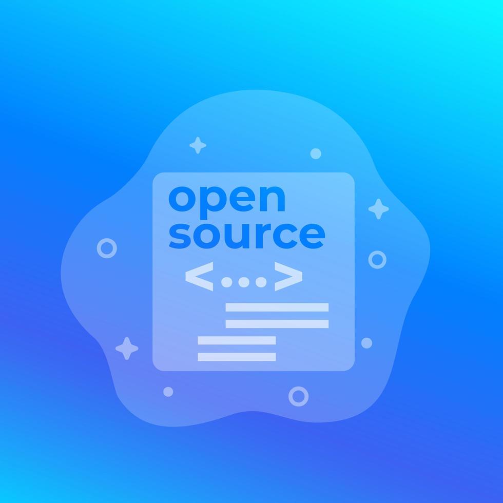 Open source code, vector icon