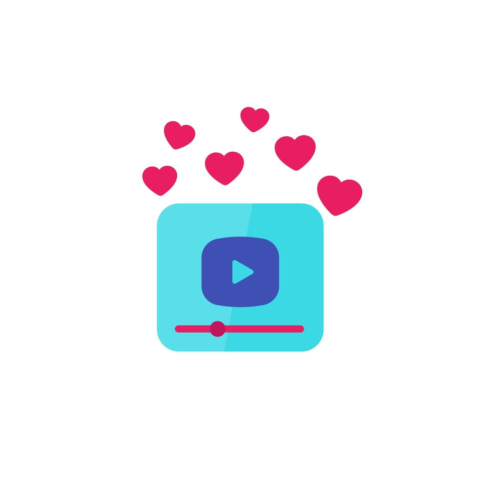 viral video content, vector flat icon